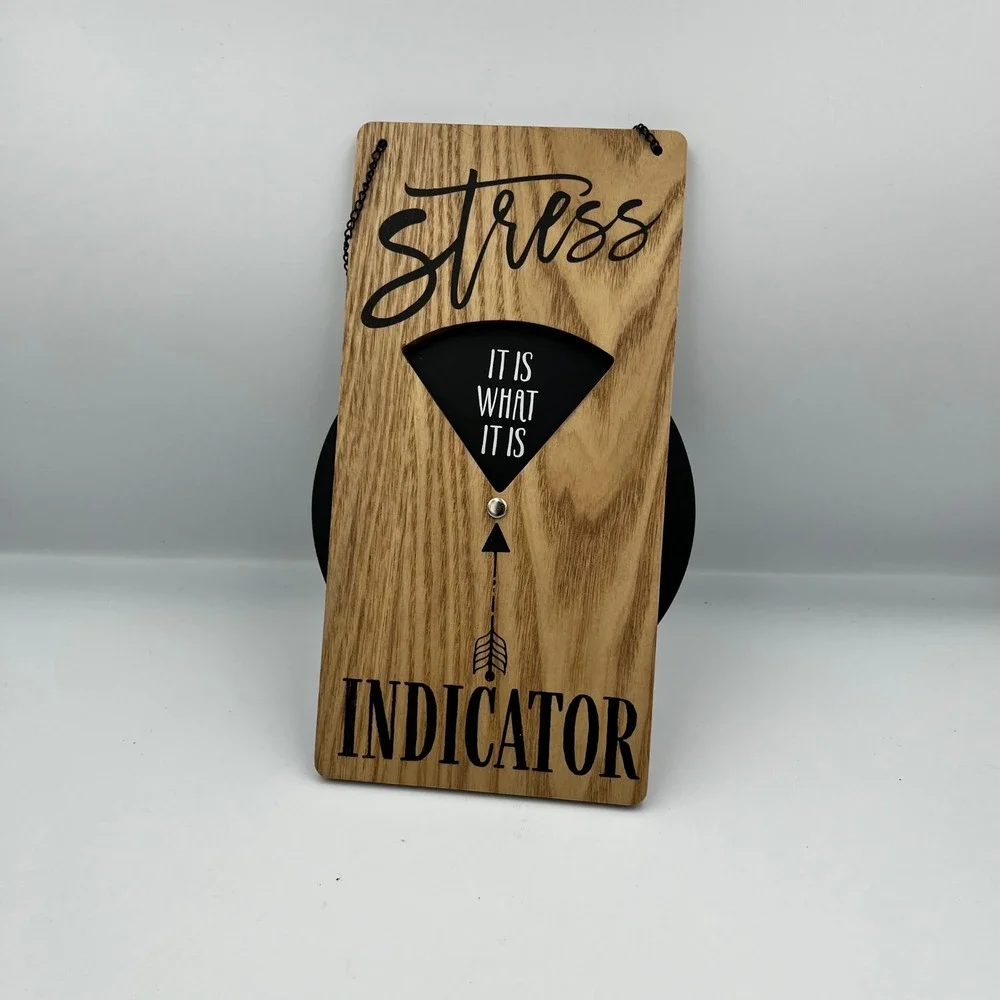 Funny Wood Stress Indicator Sign Wall Decor Hanging‎ Chain Quote Gift